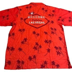 Pacific & Co Tony Montana Red Palms Las Vegas Short Sleeve Button Up Shirt Large